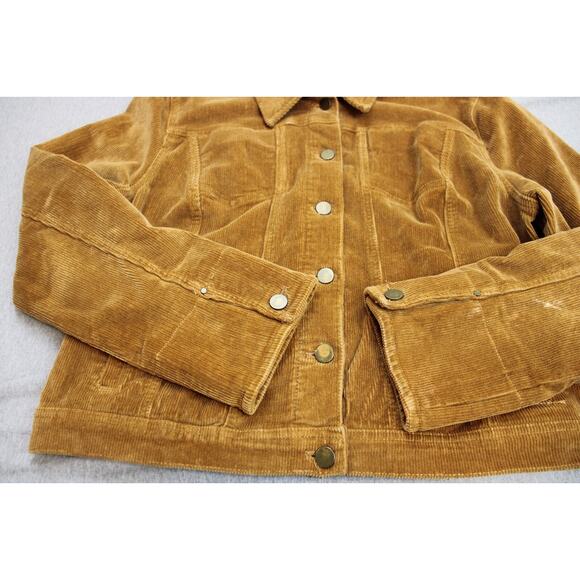 Time and Tru Jacket Womens Large Caramel Cotton Stretch Long Sleeve Button Front - Picture 8 of 8
